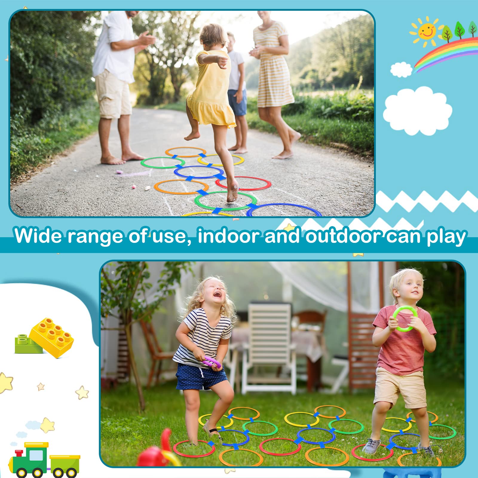 Amazon.com: Woanger 1 Set of Hopscotch Outdoor Squares 10 Pcs